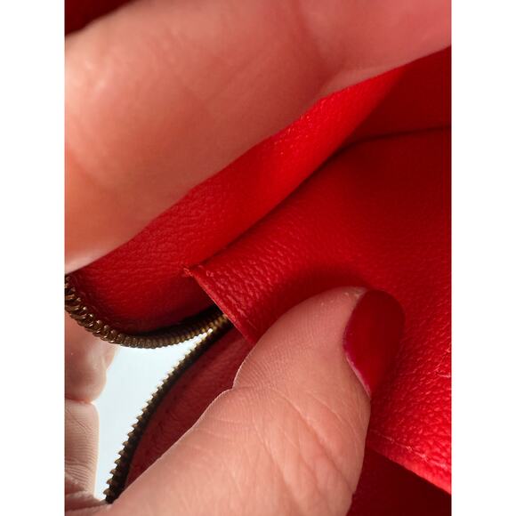 LOUIS VUITTON Kusama Red Black Cosmetic Pouch Leather Infinity Dots Inner Pocket - Picture 16 of 16